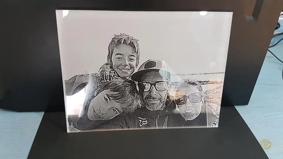 Imagem fotográfica reproduzida numa peça decorativa para expor.
