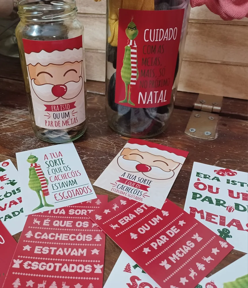 Garrafa apresentada com rótulo ou mensagem personalizada.